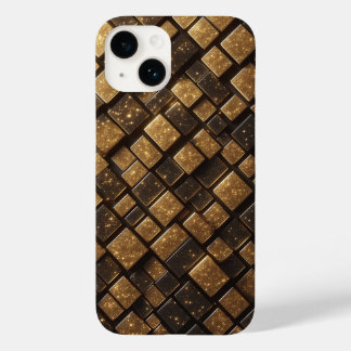 Moderna 3D Guldglitterblock Geometrisk Lyx P