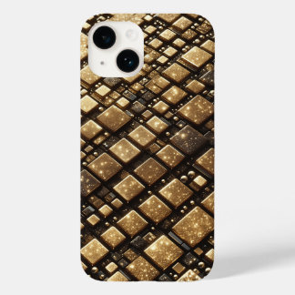Moderna 3D Guldglitterblock Geometrisk Lyx P