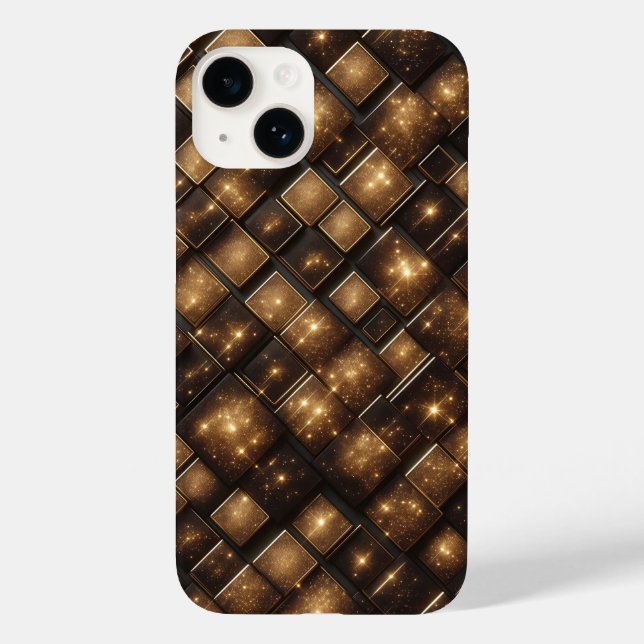 Moderna 3D Guldglitterblock Geometrisk Lyx P (Baksida)