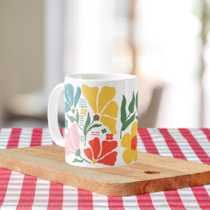 Moderna Abstrakt Blommig Lärare Present med Inspir Kaffemugg