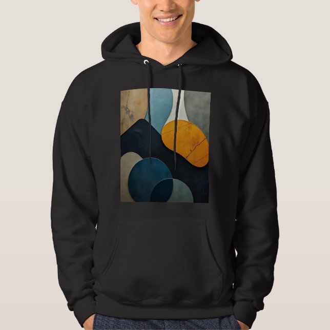 Moderna Abstrakt Geometriska Former Texturerad Kon Hoodie (Framsida)