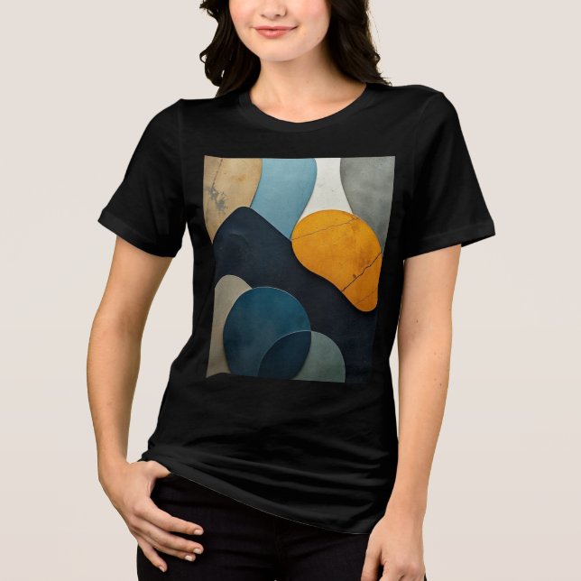 Moderna Abstrakt Geometriska Former Texturerad Kon T Shirt (Framsida)