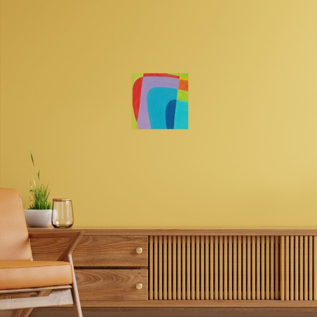Moderna Abstrakt Geometriska Kurvor Fyrkant Poster (Vardagsrum 2)