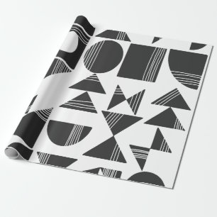 Moderna abstrakt geometriska Shapar svartvit Presentpapper