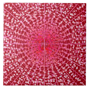 Moderna abstrakt Starburst, Burgundy och rosor Kakelplatta