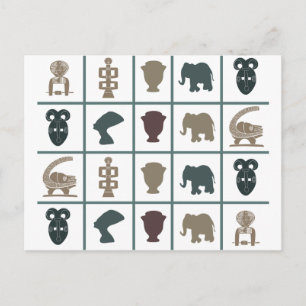 Moderna abstrakta afrikanska ornament och motiv vykort