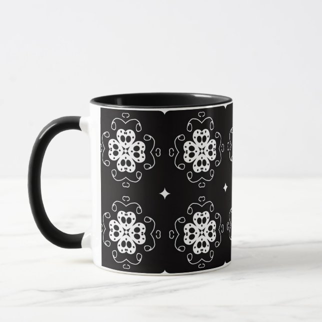 moderna abstrakta blommor kaffekopp (Vänster)
