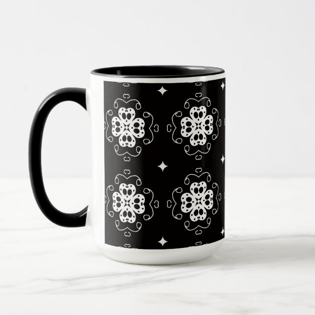 moderna abstrakta blommor kaffekopp (Vänster)