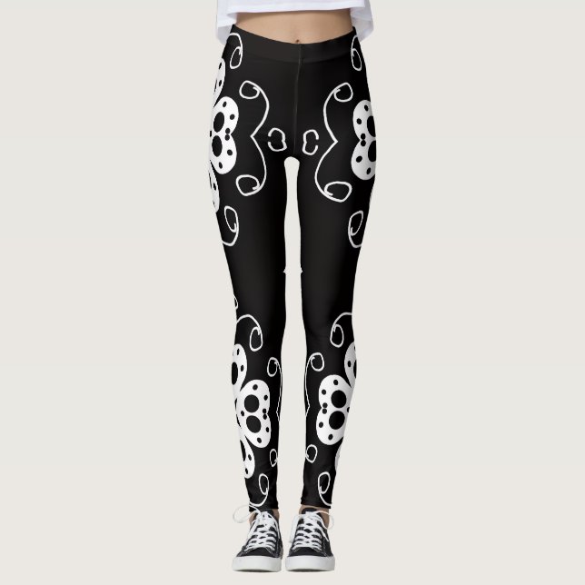 moderna abstrakta blommor leggingar leggings (Framsida)