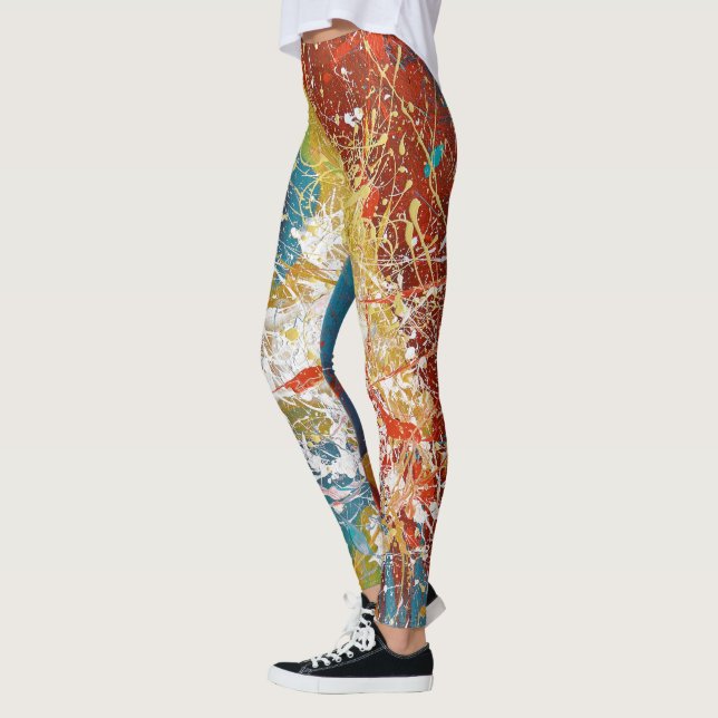 moderna abstrakta färgsprut leggings (Vänster)
