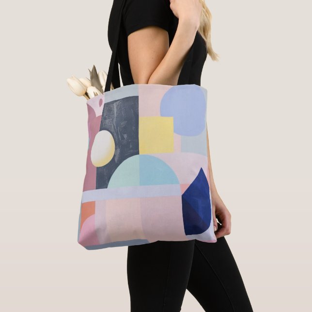 Moderna abstrakta kubistiska geometriska pastellfo tygkasse (Närbild)