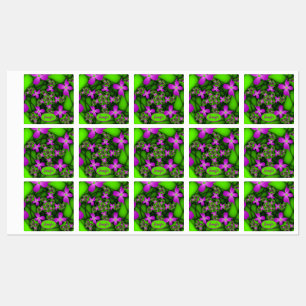 Moderna abstrakta rosa gröna fraktalblommor namn klistermärke