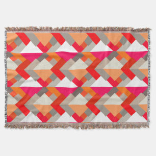 Moderna abstrakta trianglar, orange, fuchsia och g filt