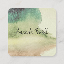 moderna affärskort för anpassningsbar av vattenfär fyrkantigt visitkort