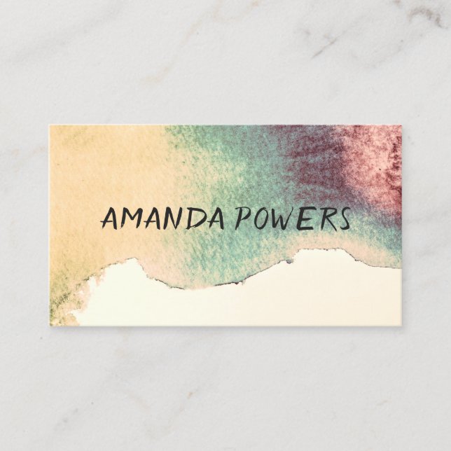 moderna affärskort för anpassningsbar av vattenfär visitkort (Framsida)