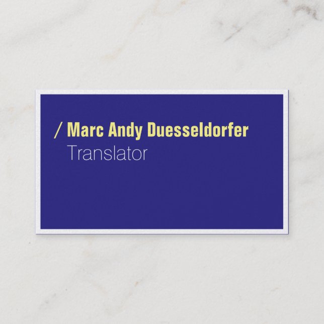 Moderna Affärskort för blå Gult Visitkort (Framsida)