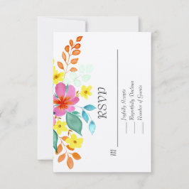 Moderna akvarellblommor i livfulla färger tack kort