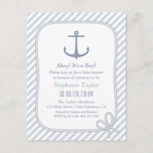 Moderna Ankare Nautiska Baby Shower Inbjudningar