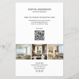 Moderna Anpassade Foto QR Vita Professionella Affä Flygblad