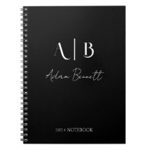 Moderna anpassade monogram initialer namn svart