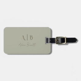 Moderna anpassade monograminitialer Namn Dammsage Bagagebricka