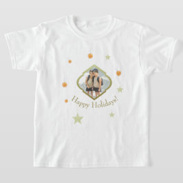 Moderna anpassade stjärnor och orange akvarellfoto t shirt