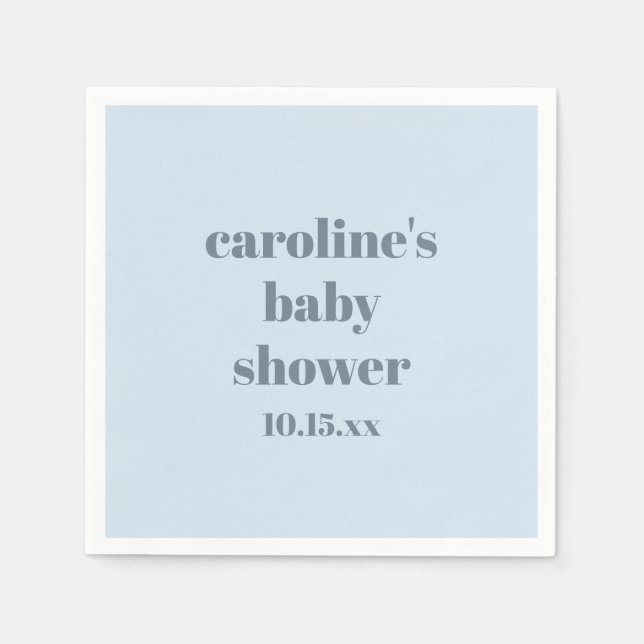 Moderna anpassningsbara baby shower-dekorationer i pappersservett (Framsidan)