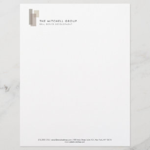 Moderna Arkitektoniska Block Logotyp Minimalistisk Brevhuvud