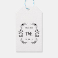 Moderna Art Deco Monogram Presentkort Botanisk Ram