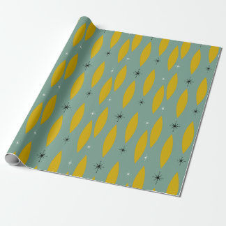 Moderna atomdiamanter Stars Guld Teal Presentpapper