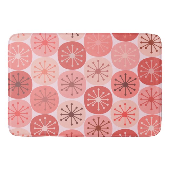 Moderna atompunkter Retro Mönster Badrumsmatta (Framsidan)