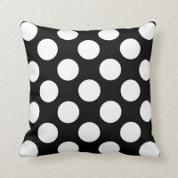 Moderna B&W kudder, jätte- vitpolka dots på svart