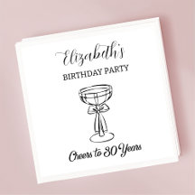 Moderna B&W Skål för 30 år Födelsedagsservetter