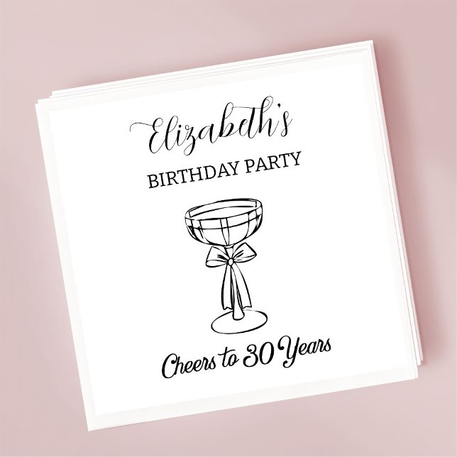 Moderna B&W Skål för 30 år Födelsedagsservetter Pappersservett (Skapare uppladdad)