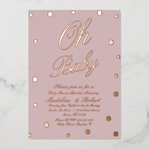 Moderna Baby Shower-prickar Rosa Pressade