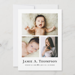 Moderna babyfoton Minimalistisk kollagegaller Grid Meddelande