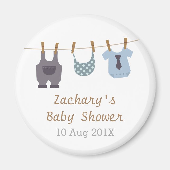 Moderna babykläder Babypojke Showerpartypresenter Magnet (Framsidan)