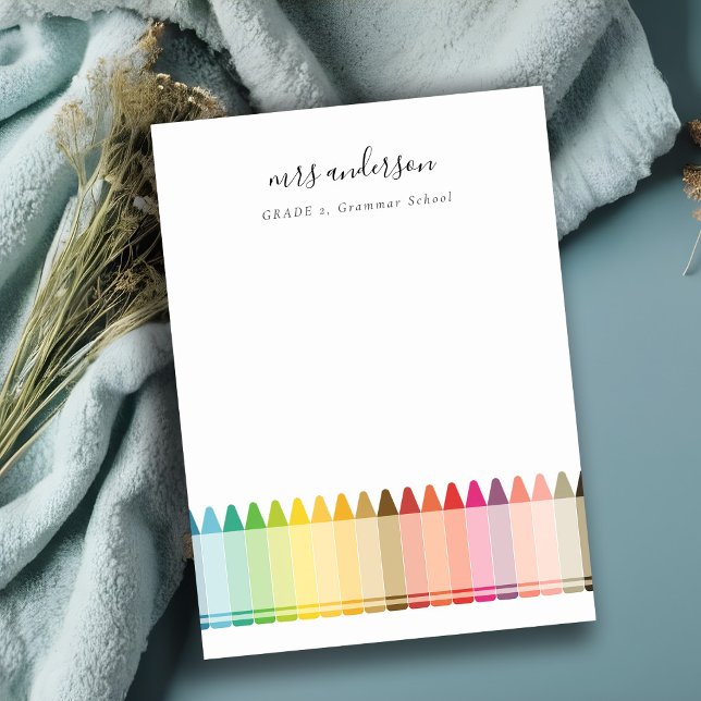 Moderna Barn Lärare Färgglada Regnbågsfärgade Krit Anteckningskort (Skapare uppladdad)