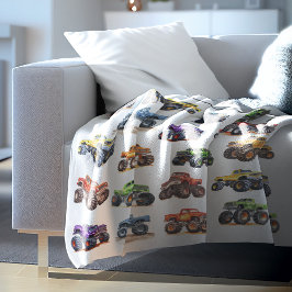 Moderna Barn Monster Trucks Fleecefilt