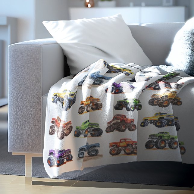 Moderna Barn Monster Trucks Fleecefilt (Skapare uppladdad)