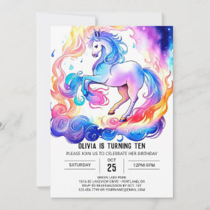 Moderna barnens pony Birthday Inbjudningar