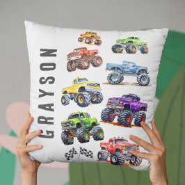 Moderna barns monstertruckar kudde