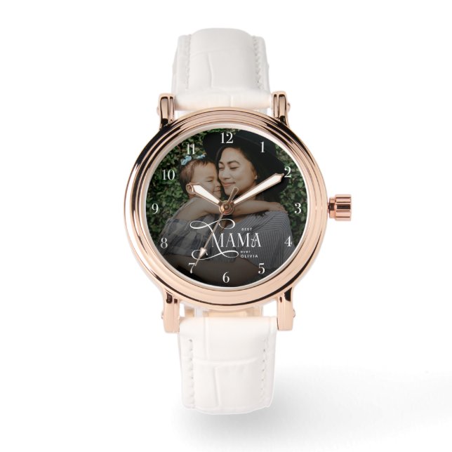 Moderna bästa mamma någonsin Foto Mors dag-present Armbandsur (Framsida)