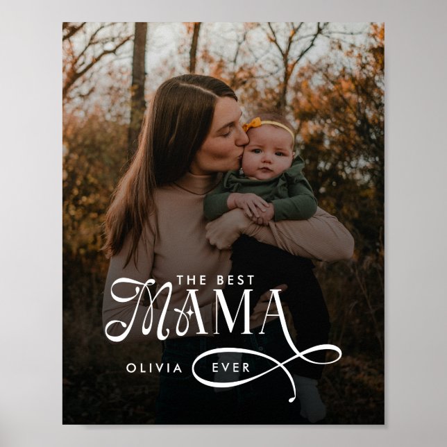 Moderna bästa mamma någonsin Foto Mors dag present Poster (Framsidan)