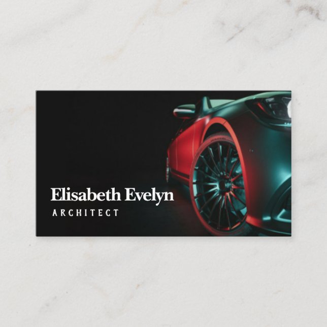 Moderna bilar finns i studion. visitkort (Framsida)