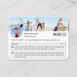 Moderna bilder på personlig tränare för sociala me visitkort