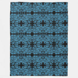 Moderna blå cirklar mönster fleecefilt