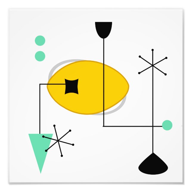 moderna blå gulter i mitten av århundradet fototryck (Framsidan)