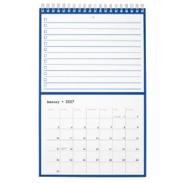 Moderna Blå Monogram Namn Att Göra-Listor Kalender