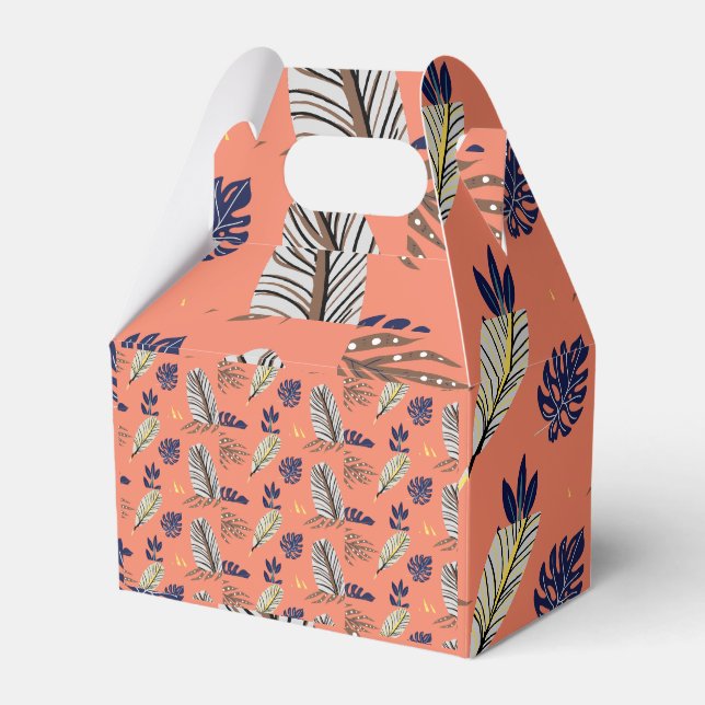 Moderna bladsmönster festtillbehör presentaskar (Framsidan Sidan)